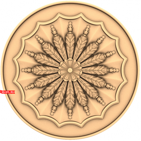 Leaf Whirlwind Rosette - STL Model for CNC