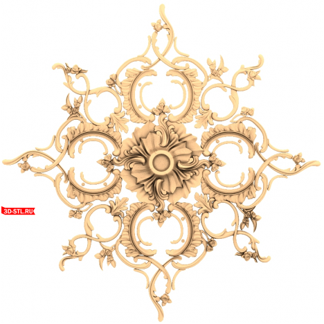Vintage Floral Charm 3D CNC Socket Model