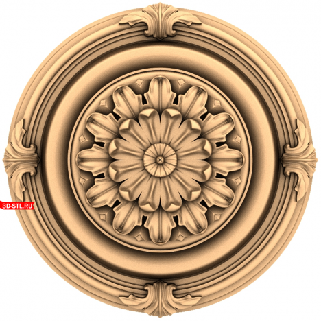 Floral Vortex Rosette - 3D STL model for CNC