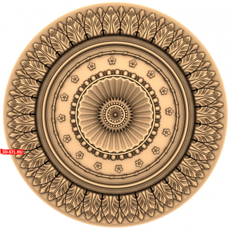 Baroque Grandeur: STL Model of a Rosette for CNC