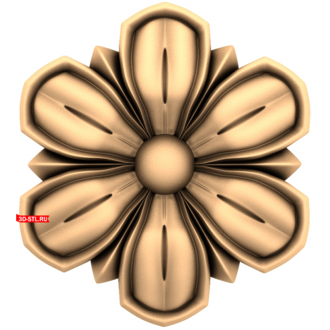 3D model of the Flower of Harmony rosette in STL format for CNC machine