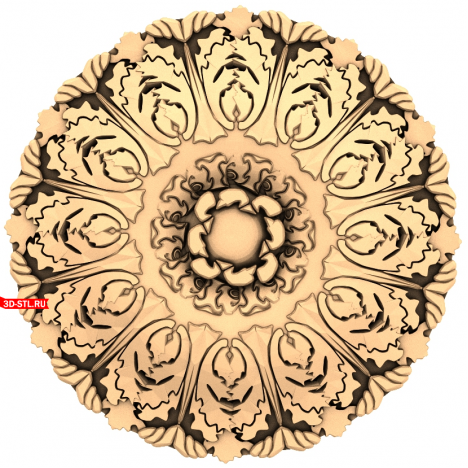 Floral Splendor - Exquisite 3D STL Model of a Rosette for CNC