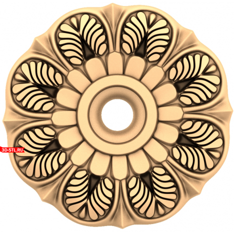 3D model of the Elegy of Leaves rosette for CNC machines