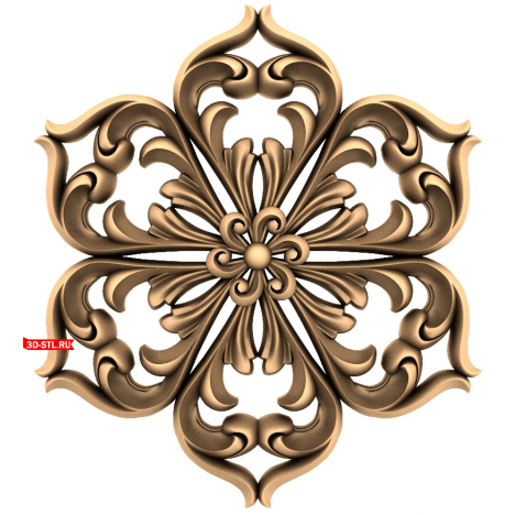 Renaissance Vortex Rosette - 3D STL model for CNC
