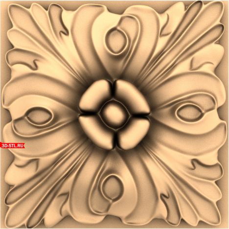 3D model of the Petal Elegance rosette in STL format for CNC