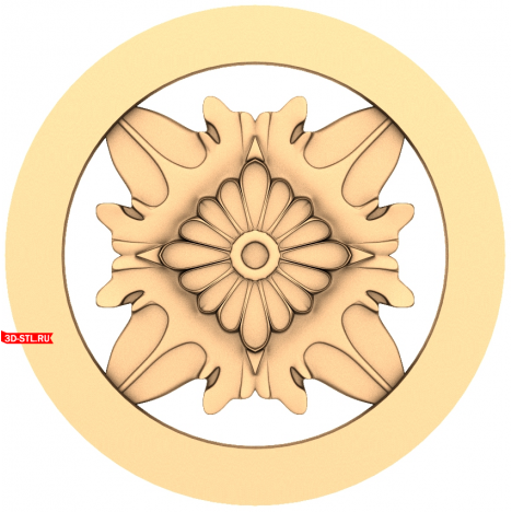 Baroque Flower - 3D CNC rosette model