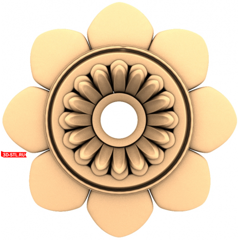3D STL model of the Sun Flower for CNC