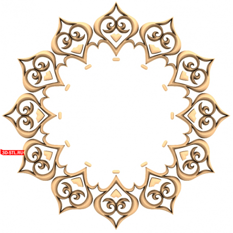 3D model of the Cartier Monogram rosette in STL format for CNC