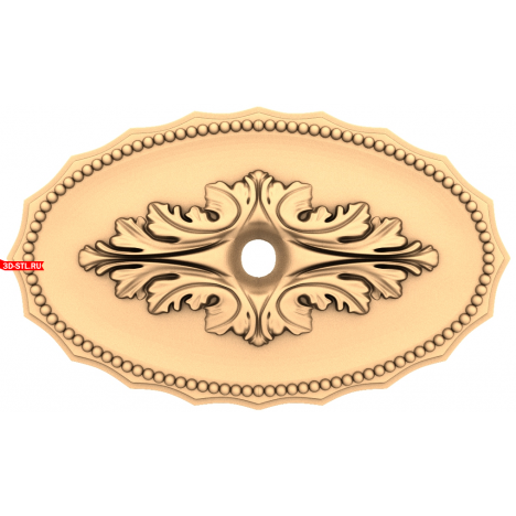 3D STL model of the Royal Vignette rosette for CNC machining.
