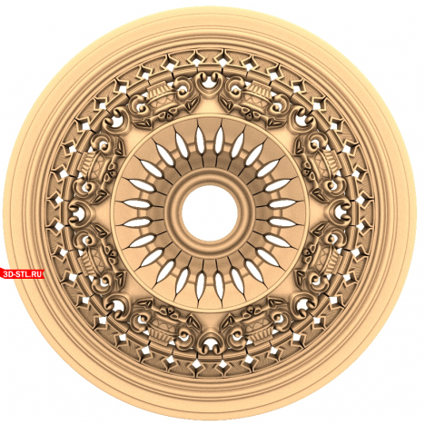 3D model of a solar ornament in STL format for CNC