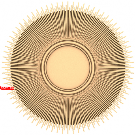 3D model of the Sun Rays socket for CNC