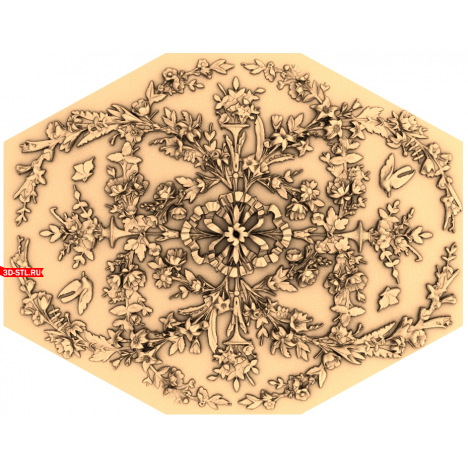 Flower Symphony Rosette - 3D STL model for CNC