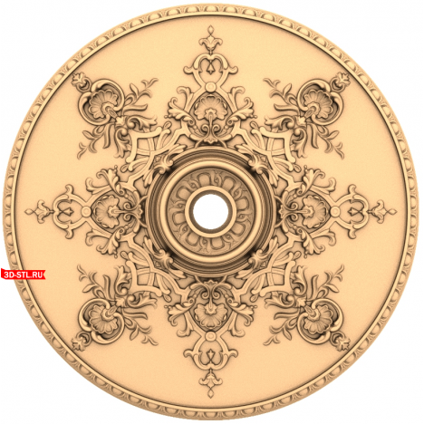 Decorative 3D model of the Ornamental Symphony rosette in STL format for CNC