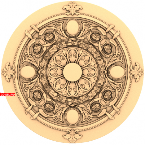The Tsar's Elegy rosette is a 3D model in STL format for CNC.