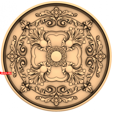 Royal Flower Rosette 3D model in STL format for CNC