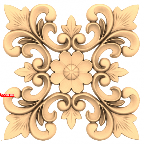 Floral Vortex Rosette - 3D STL model for CNC