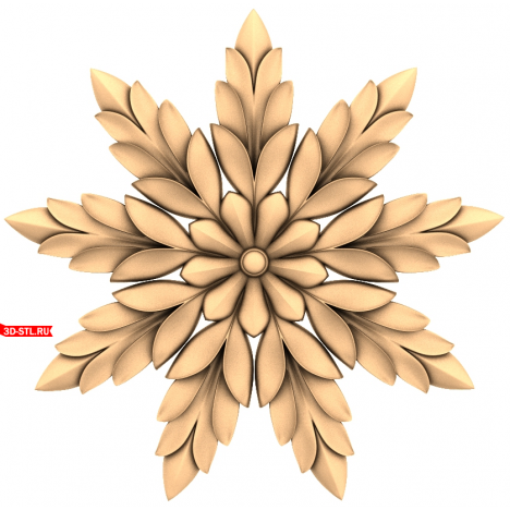 3D model of rosette Star of Leaf Fall for CNC
