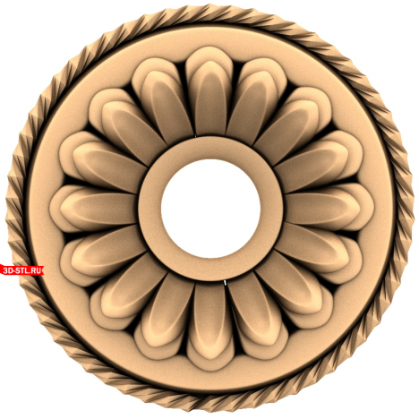The Crown of Margarita Rosette - STL model for CNC milling