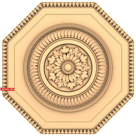 3D model of the Leaves of Majesty rosette in STL format for CNC