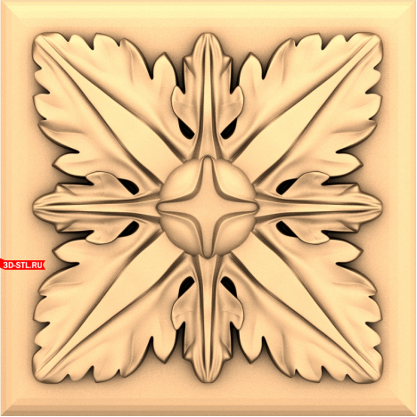 Rosette 3D STL model of Leaves of Splendor for CNC machine