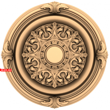 3D model of Renaissance rosette for CNC machine, STL format