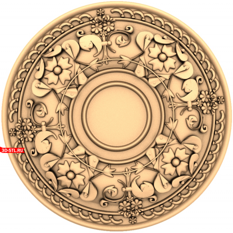 3D model of the Monogram Waltz rosette in STL format for CNC