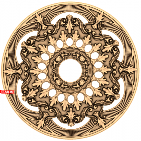 3D model of the Foliage Whirlwind rosette in STL format for CNC