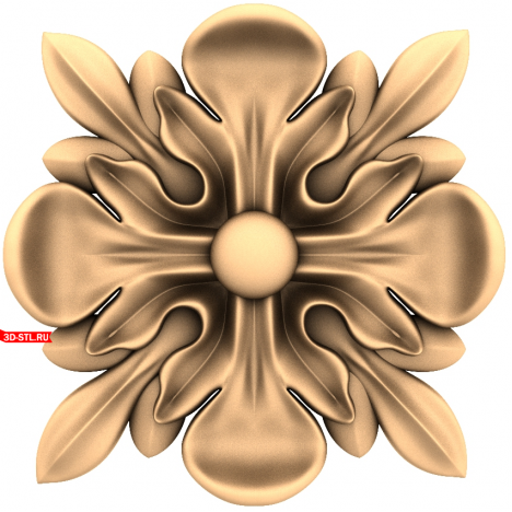 3D model of the Flower Symphony rosette in STL format for CNC