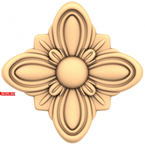STL model of the Elegant Cross rosette for CNC machines
