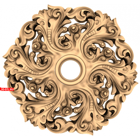 3D model of the Baroque Elegance rosette for CNC machine