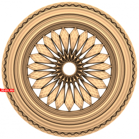 Solar Inspiration Rosette - 3D STL model for CNC router
