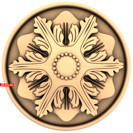 Vintage Ornament Rosette 3D STL Model for CNC