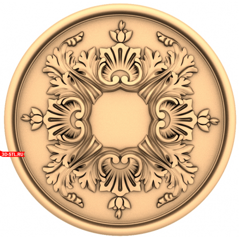 3D model of the Antique Fleur rosette in STL format