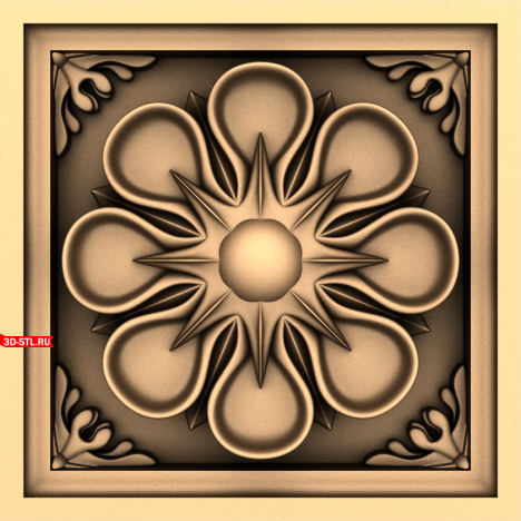 3D model of the Flower of Symmetry rosette for CNC
