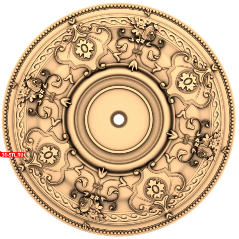 Floral Elegy: 3D Model of a Rosette in STL Format