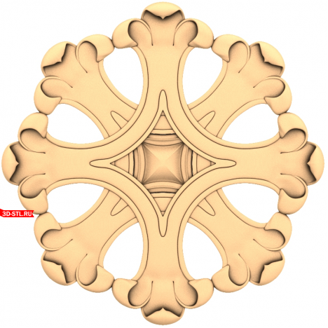 Florentine Rose - 3D STL model for CNC