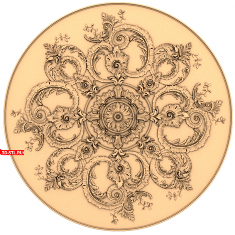Royal Whirlwind - 3D CNC STL model of a rosette