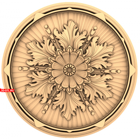 3D model of the Flower Symphony rosette for CNC in STL format
