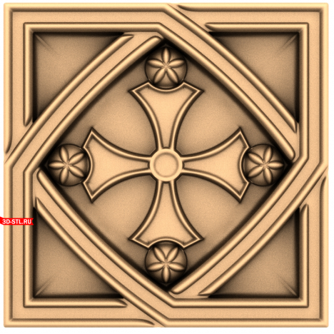 3D model of the Renaissance Cross rosette in STL format