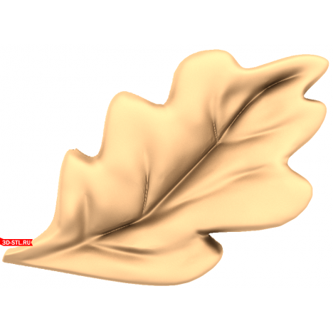 Oak leaf 3D STL model for CNC machine