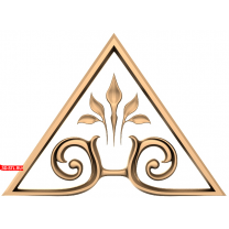 Triangular ornament with floral motif