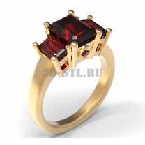3D ring with stones No. 142