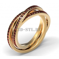3D ring with stones No. 164