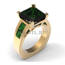 3D ring with stones No. 174