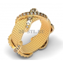 3D ring with stones No. 90