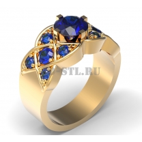 3D ring with stones No. 7