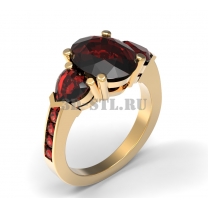 3D ring with stones No. 255