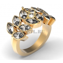 3D ring with stones No. 175