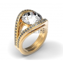 3D ring with stones No. 38