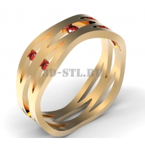 3D ring with stones No. 81